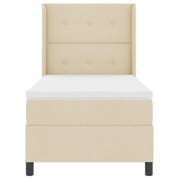 Boxspringbett mit Matratze mit Kopfteil Creme 80 x 200 cm Stoff