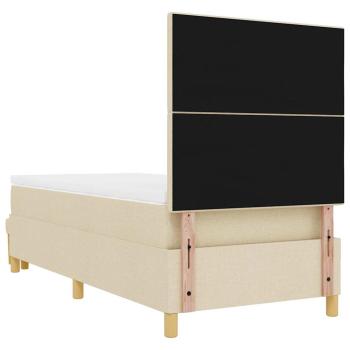 ARDEBO.de - Boxspringbett mit Matratze mit Kopfteil Creme 80 x 200 cm Stoff