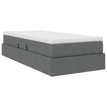 Aufbewahrungsbett mit Matratze Dunkelgrau 90 x 190 cm Polyester