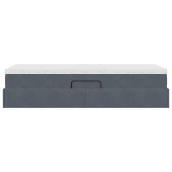 Aufbewahrungsbett mit Matratze Dunkelgrau 90 x 190 cm Samt