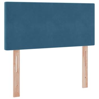 Aufbewahrungsbett mit Matratze Dunkelblau 90 x 190 cm Samt