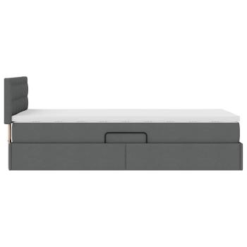 ARDEBO.de - LED-Speicherbett mit Matratze Dunkelgrau 90 x 190 cm Stoff