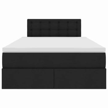 Bett mit Stauraum und LED mit LED Schwarz 120 x 200 cm Stoff