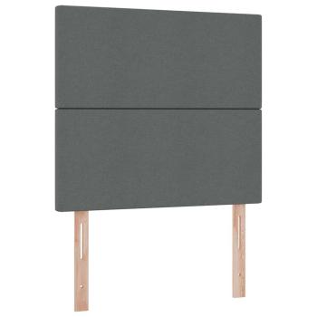 Aufbewahrungsbett mit Matratze Dunkelgrau 90 x 190 cm Polyester