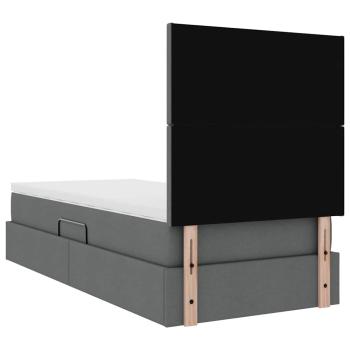 Aufbewahrungsbett mit Matratze Dunkelgrau 90 x 190 cm Polyester