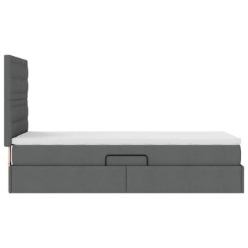 ARDEBO.de - Aufbewahrungsbett mit Matratze Dunkelgrau 90 x 190 cm Polyester