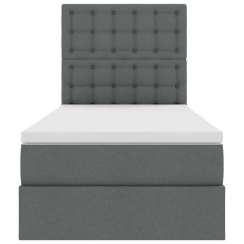 Aufbewahrungsbett mit Matratze Dunkelgrau 90 x 190 cm Polyester