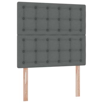 Aufbewahrungsbett mit Matratze Dunkelgrau 90 x 190 cm Polyester