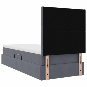 Aufbewahrungsbett mit Matratze Dunkelgrau 90 x 190 cm Samt