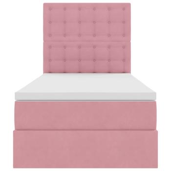 Aufbewahrungsbett mit Matratze Rosa 90 x 190 cm Samt