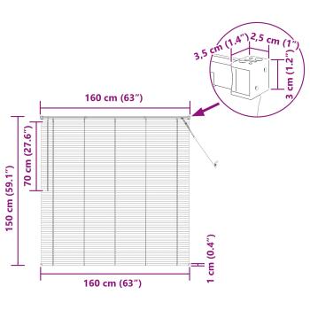Venetianer Jalousie Verstellbar Weiß 150 x 160 cm PVC