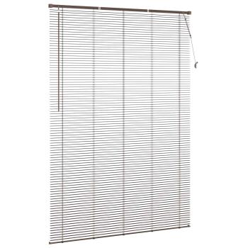 Venezianische Jalousie Dunkelbraun mit Muster 213 x 160 cm PVC