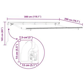 Einziehbare Markise Anthrazit 300 x 200 cm Stoff