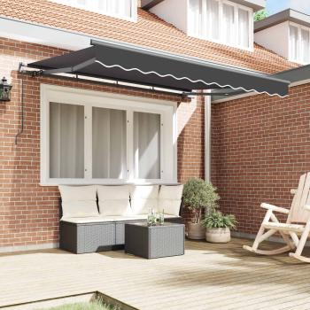 Ausziehbare Markise Anthrazit 300 x 200 cm Stoff