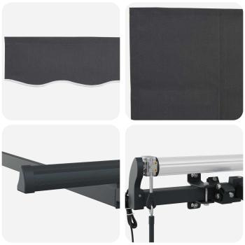 Einziehbare Markise Gestreift Anthrazit 300 x 200 cm Stoff