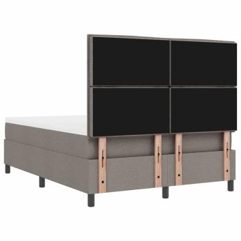 Boxspringbett mit Matratze Taupe 140 x 190 cm Stoff