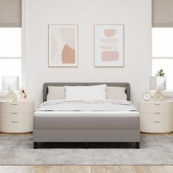 Boxspringbett mit Matratze Taupe 140 x 190 cm Stoff