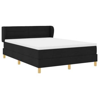 Boxspringbett mit Matratze Schwarz 140 x 190 cm Stoff