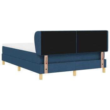 Boxspringbett mit Matratze mit Kopfteil Blau 140 x 200 cm Stoff