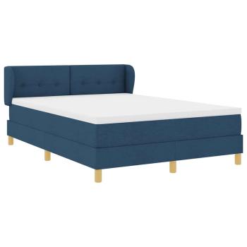 Boxspringbett mit Matratze mit Kopfteil Blau 140 x 200 cm Stoff