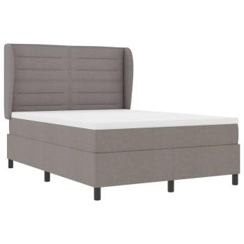 Boxspringbett mit Matratze Taupe 140 x 190 cm Stoff