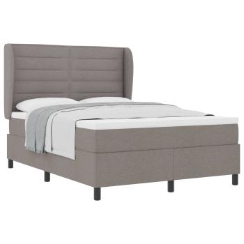 Boxspringbett mit Matratze Taupe 140 x 190 cm Stoff