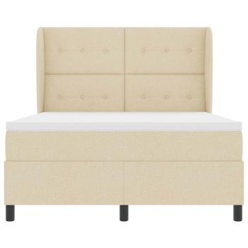 ARDEBO.de - Boxspringbett mit Matratze Creme 140 x 200 cm Stoff