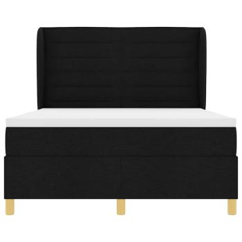 Boxspringbett mit Matratze Schwarz 190 x 140 cm Stoff