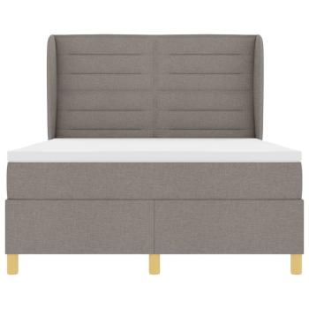 Boxspringbett mit Matratze Dunkelgrau 90x190 cm Taupe Stoff