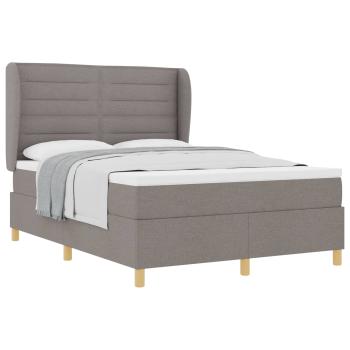 Boxspringbett mit Matratze Dunkelgrau 90x190 cm Taupe Stoff