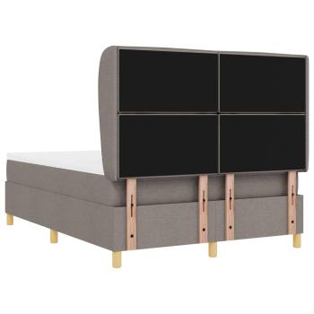 Boxspringbett mit Matratze Dunkelgrau 90x190 cm Taupe Stoff
