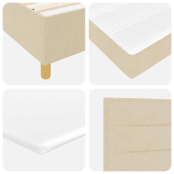 Boxspringbett mit Matratze Dunkelgrau 90x190 cm Creme Stoff