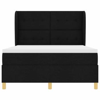 Boxspringbett mit Matratze Dunkelgrau 90x190 cm Schwarz Stoff