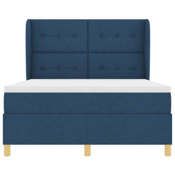 Boxspringbett mit Matratze Dunkelgrau 90x190 cm Blau Stoff