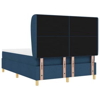 Boxspringbett mit Matratze Dunkelgrau 90x190 cm Blau Stoff