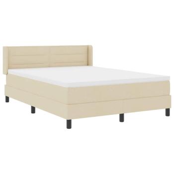 Boxspringbett mit Matratze Creme 200 x 140 cm Polyester