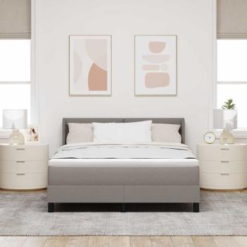 Boxspringbett mit Matratze Taupe 190 x 140 cm Polyester