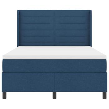 Boxspringbett mit Matratze mit Kopfteil Blau 140 x 200 cm Stoff