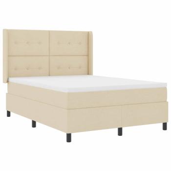 Boxspringbett mit Matratze Creme 140 x 200 cm Stoff