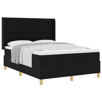 Boxspringbett mit Matratze Schwarz 140 x 190 cm Stoff