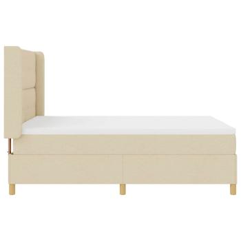 Boxspringbett mit Matratze Creme 140 x 200 cm Stoff