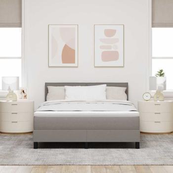 Boxspringbett mit Matratze mit LED Taupe 140 x 190 cm Stoff