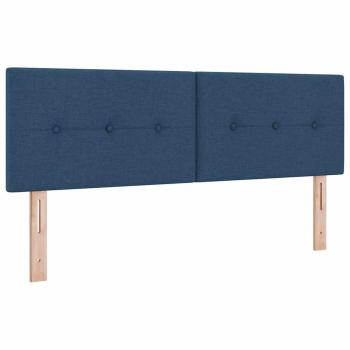 Boxspringbett mit Matratze mit LED Blau 140 x 200 cm Stoff