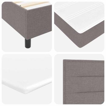 ARDEBO.de - Boxspringbett mit Matratze mit LED Taupe 140 x 190 cm Stoff
