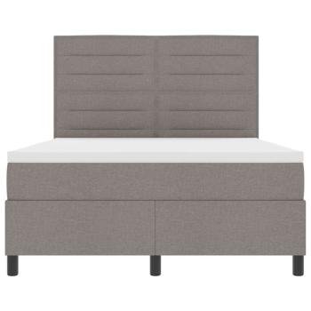 Boxspringbett mit Matratze mit LED Taupe 140 x 190 cm Stoff