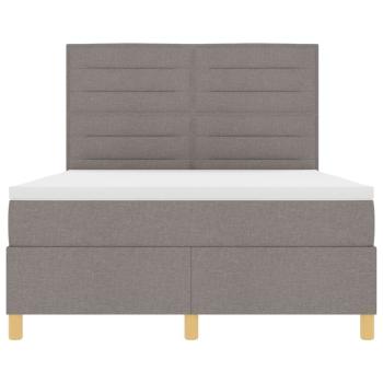 LED Boxspringbett mit Matratze Taupe 140 x 190 cm Stoff