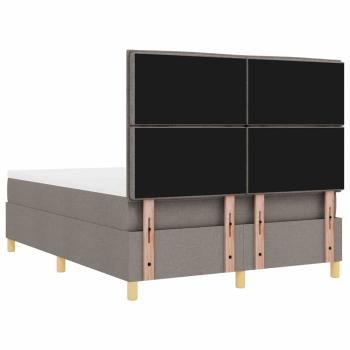 LED Boxspringbett mit Matratze Taupe 140 x 190 cm Stoff