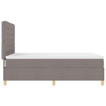 LED Boxspringbett mit Matratze Taupe 140 x 200 cm Stoff