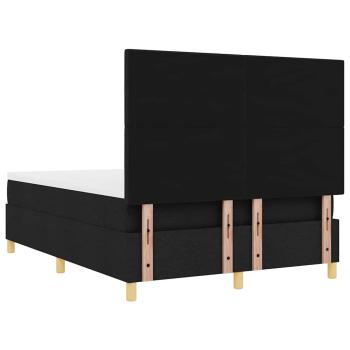 LED Boxspringbett mit Matratze Schwarz 140 x 190 cm Stoff