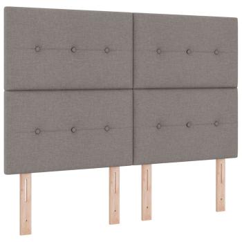 LED Boxspringbett mit Matratze Taupe 140 x 190 cm Stoff